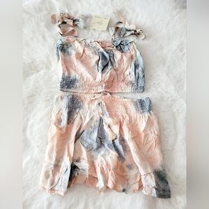 🩶KIWI & PUNCH TIE DYE 2 PIECE SHORTS SET SIZE M